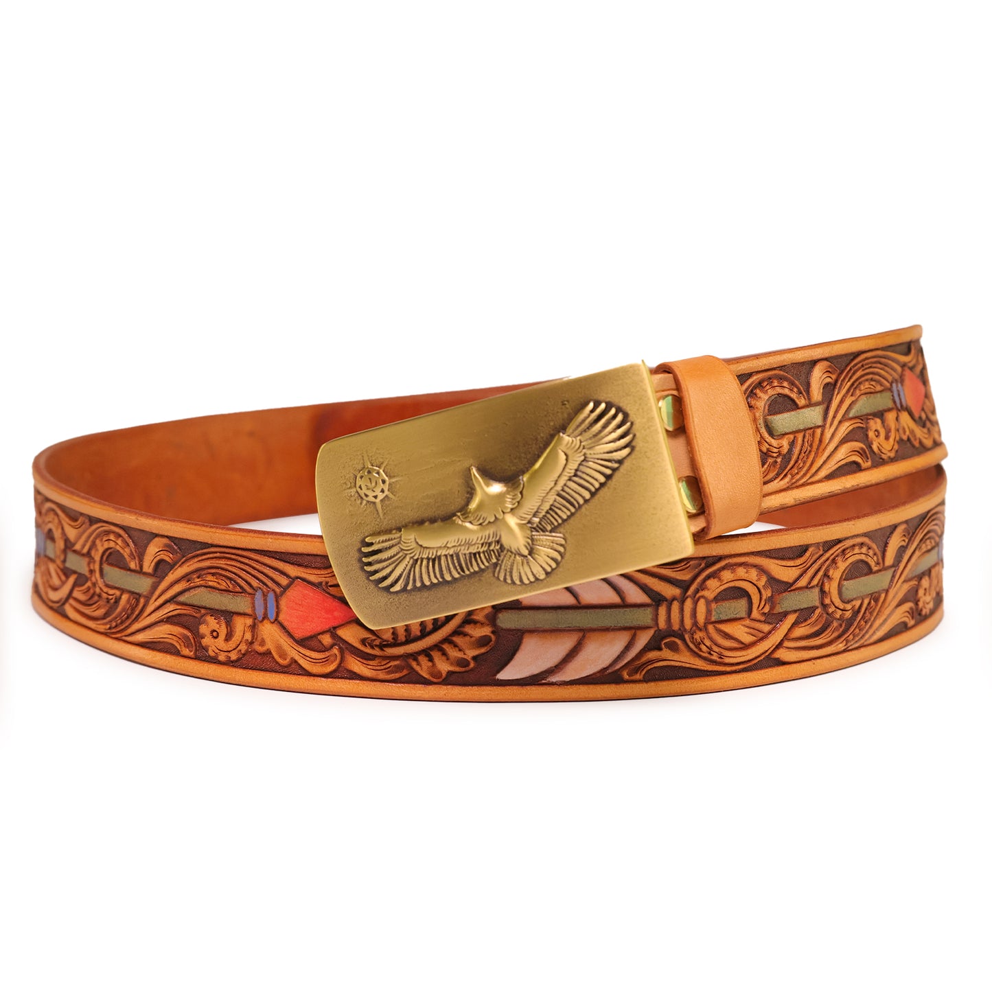 Handmade Leather Belt (Shot Thru the Heart - Colored)