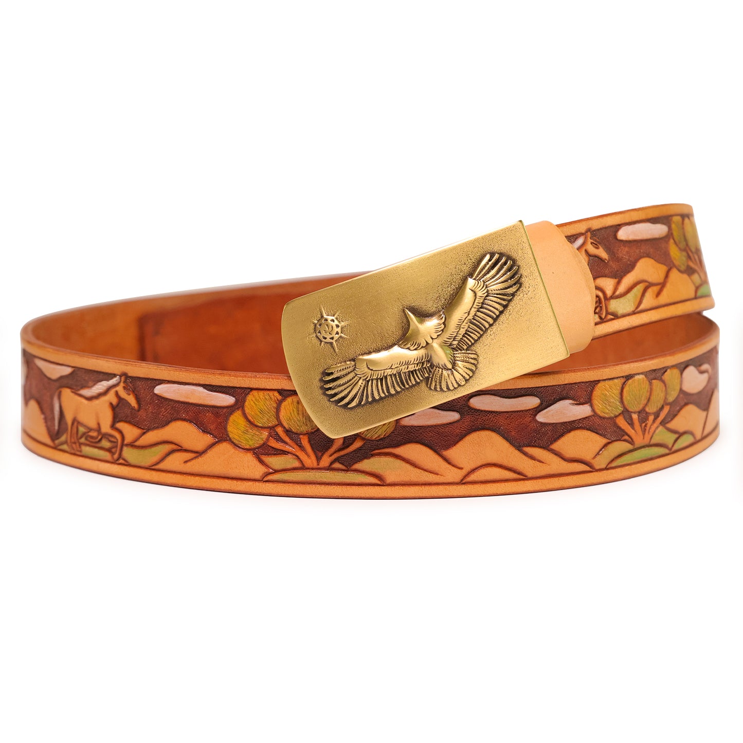 Handmade Leather Belt (Horse in the Wild)