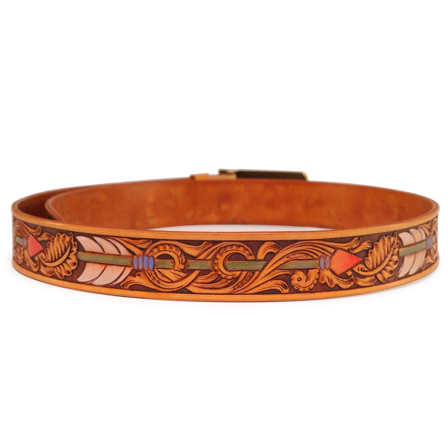 Handmade Leather Belt (Shot Thru the Heart - Colored)