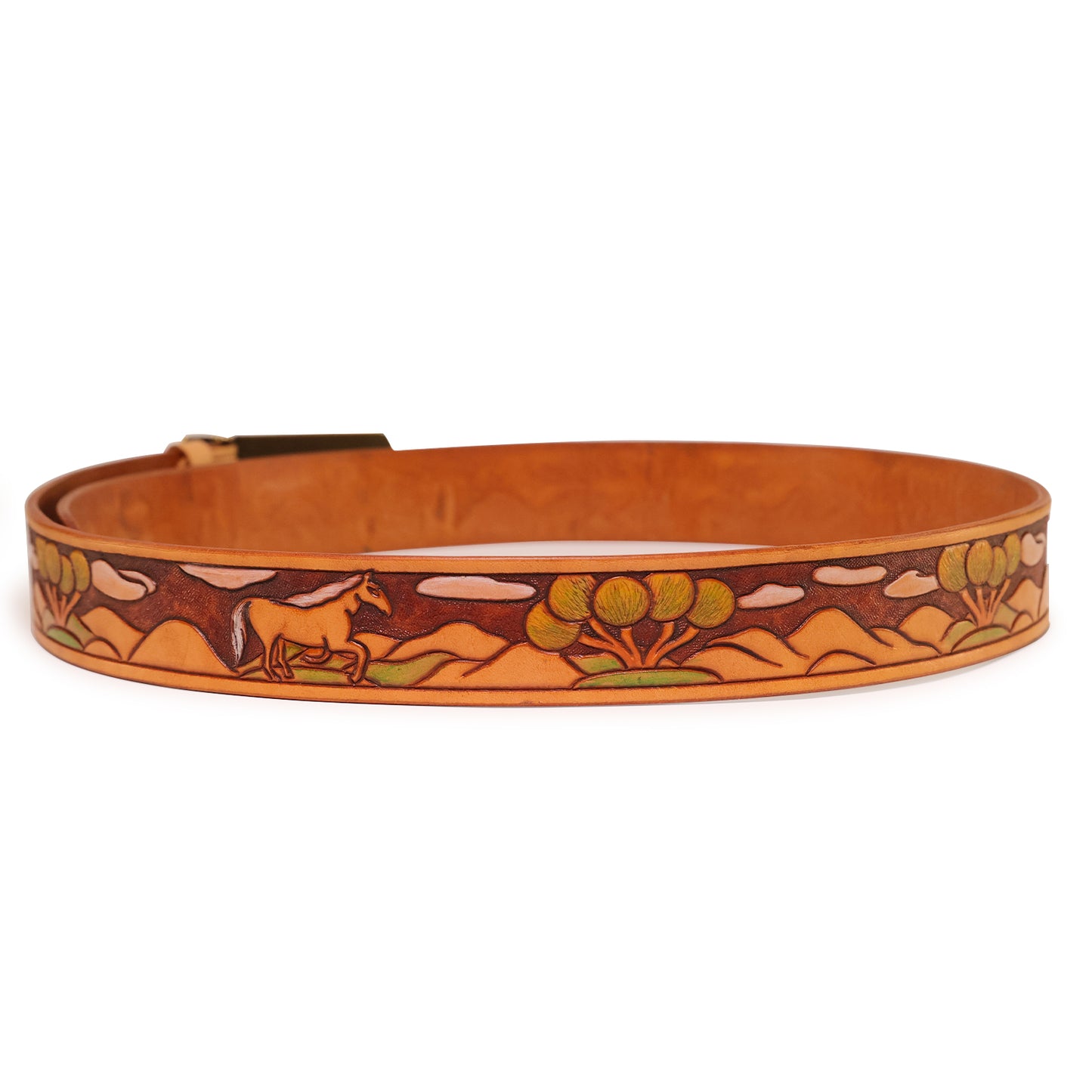 Handmade Leather Belt (Horse in the Wild)