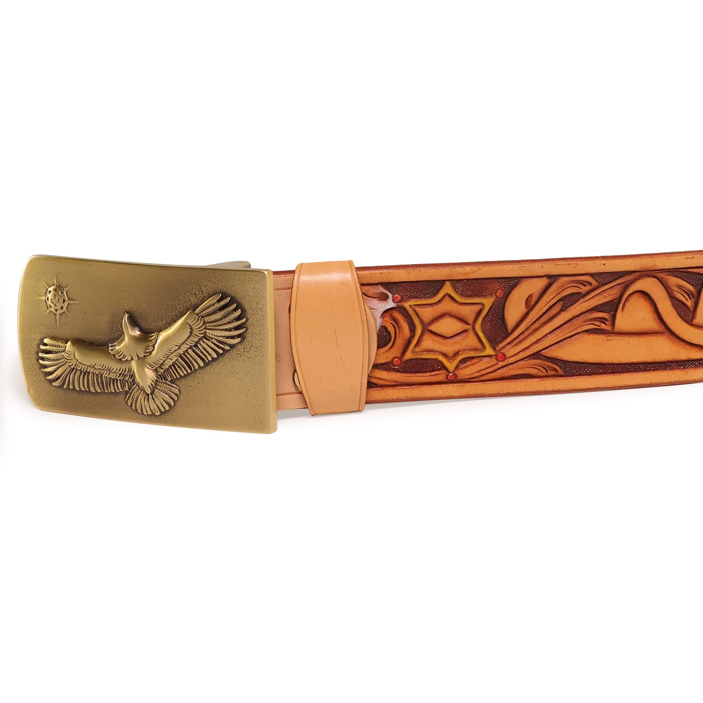 Handmade Leather Belt (Floral 2 - Colored)