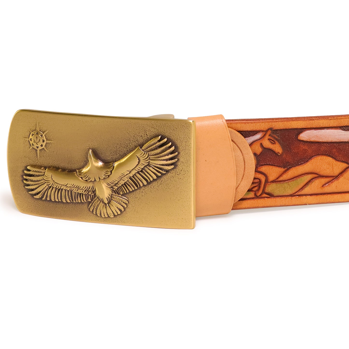 Handmade Leather Belt (Horse in the Wild)