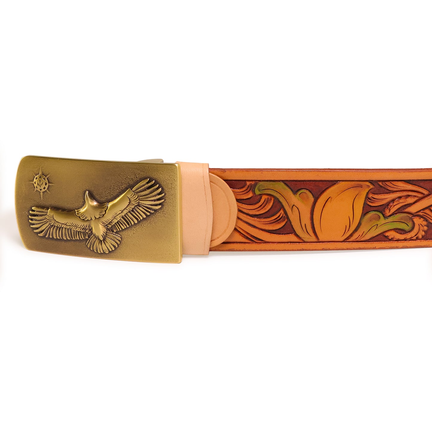 Handmade Leather Belt (Floral 4 - Colored)