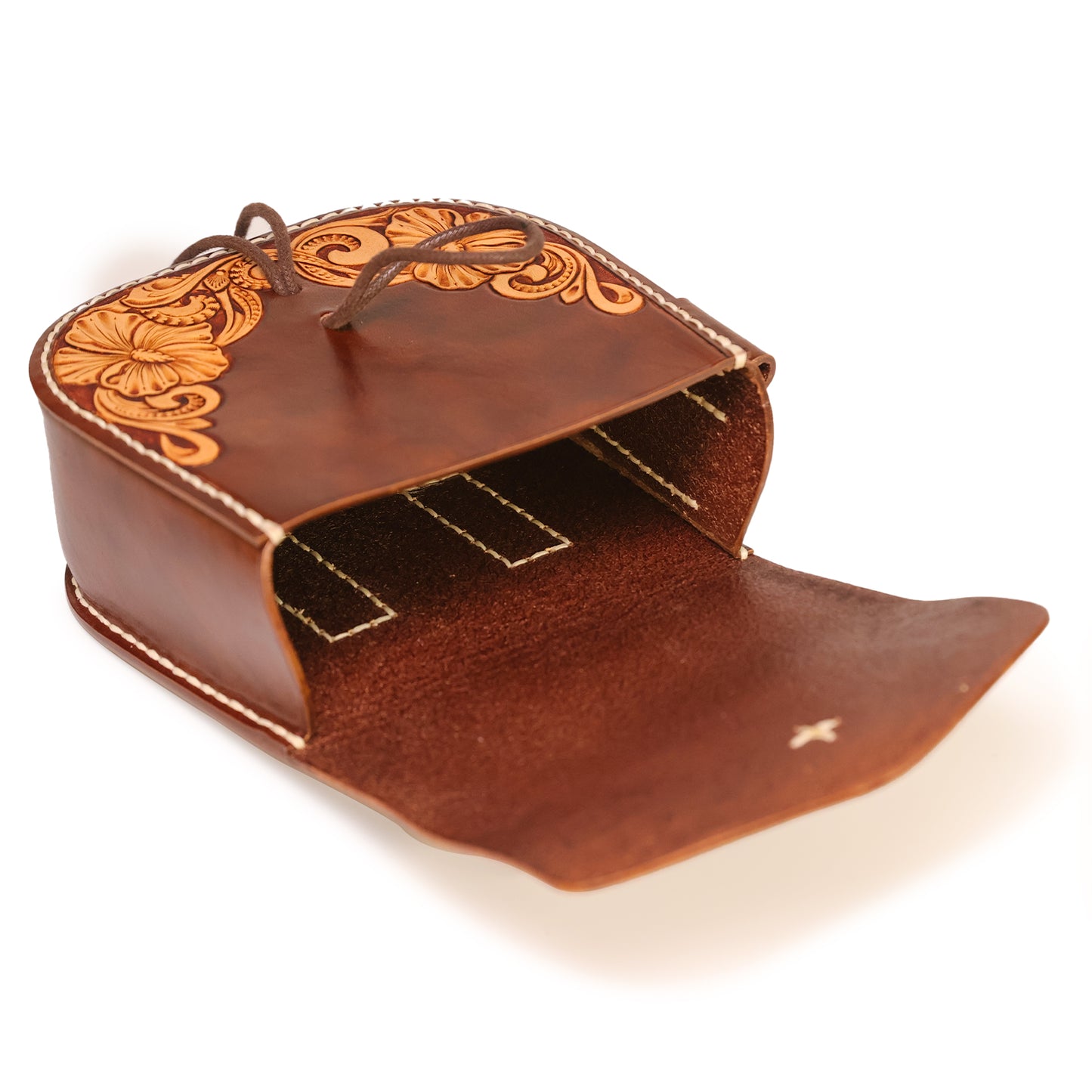 Utility / Ammo Bag with Belt Loops with Floral Tooling