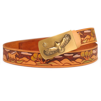 Handmade Leather Belt (Horse in the Wild)