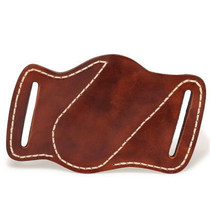 Trapper Knife Sheath for Folding Knife (L) with Floral Tooling