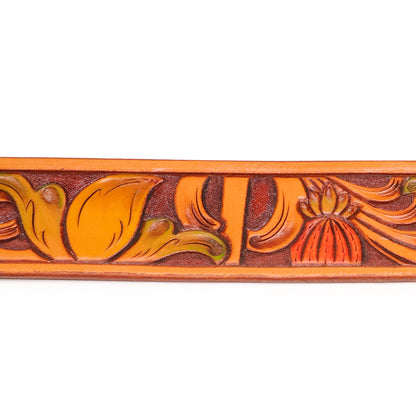 Handmade Leather Belt (Floral 4 - Colored)