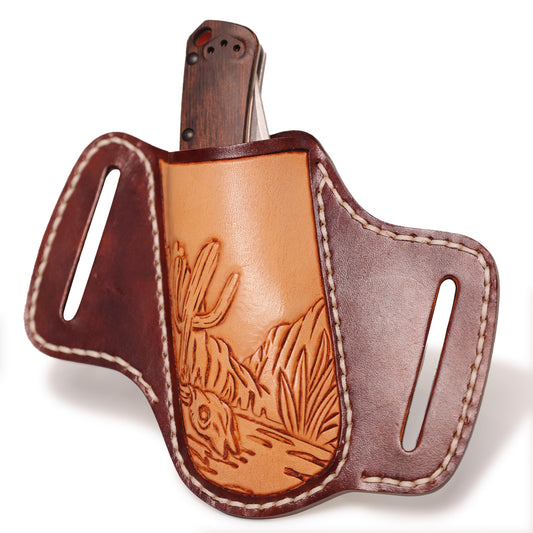 Trapper Knife Sheath for Folding Knife (XL) with Desert Tooling