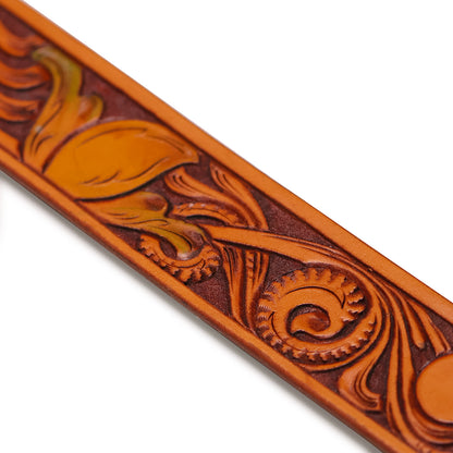 Handmade Leather Belt (Floral 4 - Colored)
