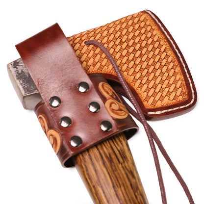 Hatchet Cover with Belt Loop (XL) with Floral Tooling