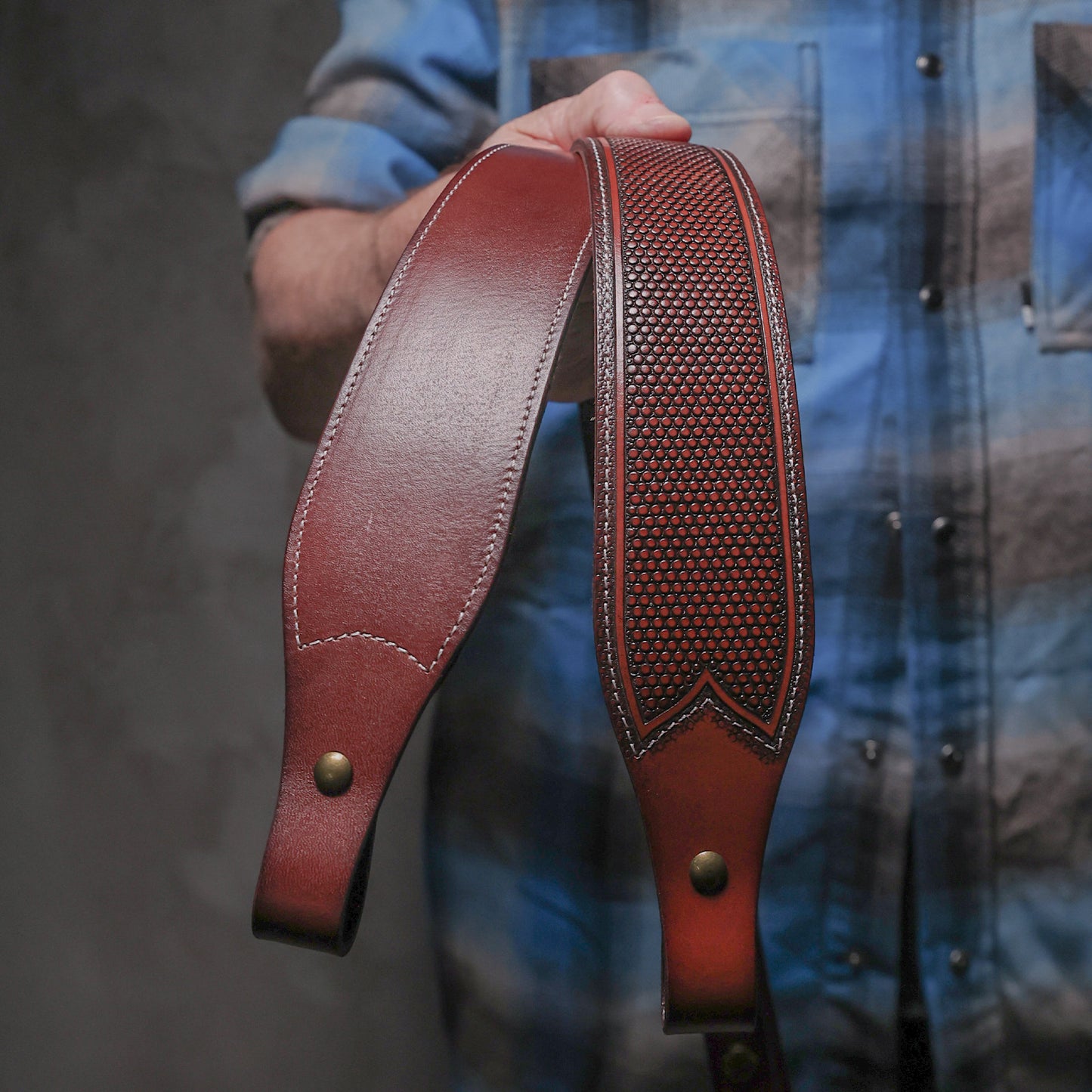 Rifle Sling (Dotted Tooling) with Adjustable Strap