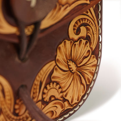 Utility / Ammo Bag with Belt Loops with Floral Tooling